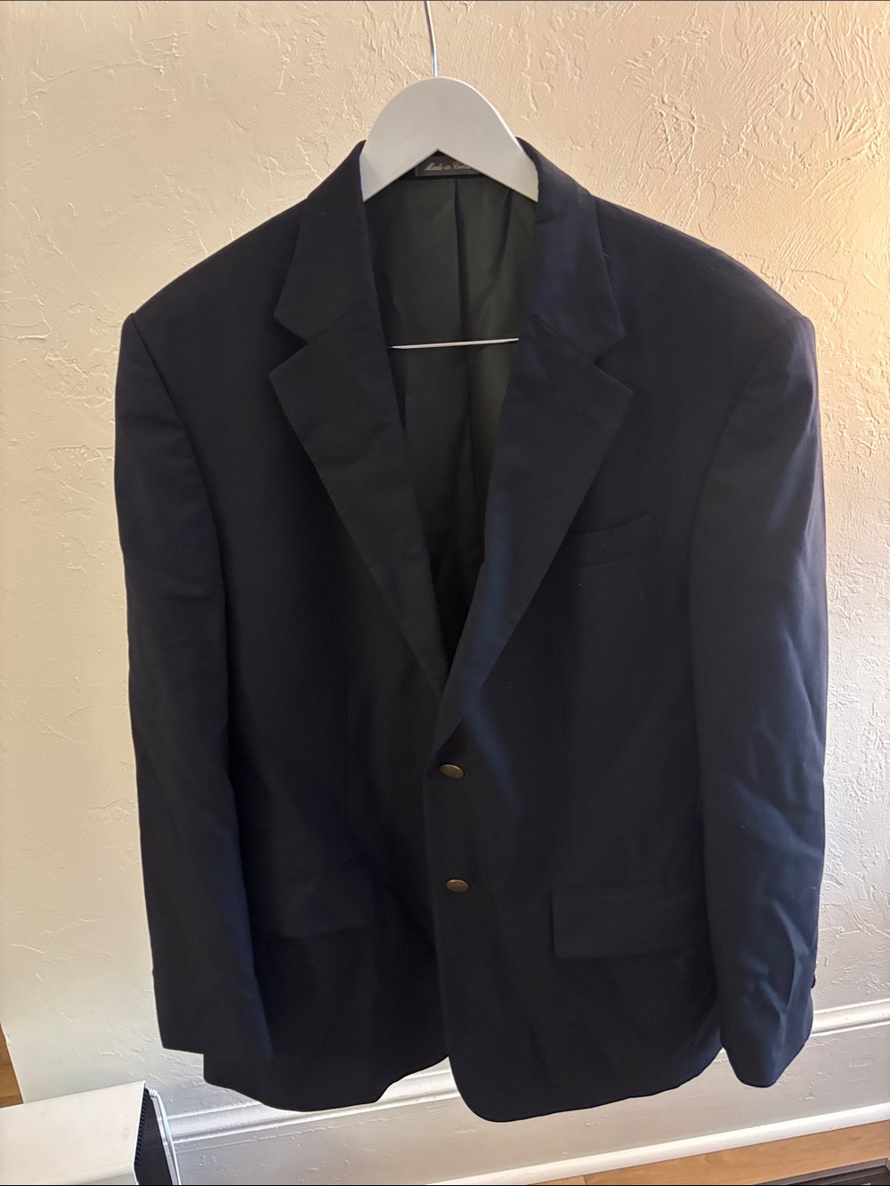 Oscar de la Renta 100% Wool Navy Blazer Jacket